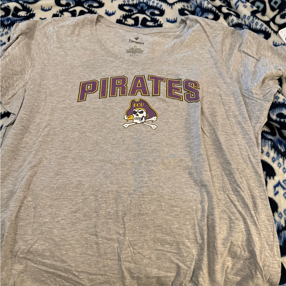 Fanatics Heather Gray Logo Tee - Black Print